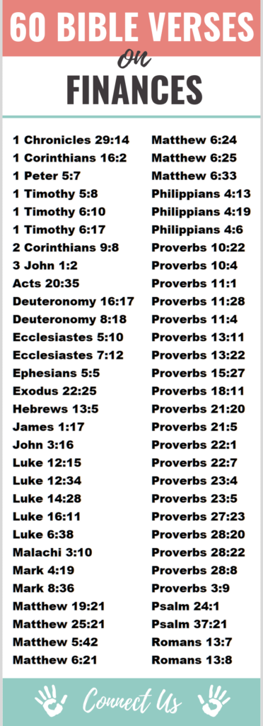 60 Powerful Bible Scriptures on Finances – ConnectUS