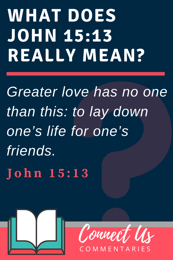 John 15:13 Greater love has no one than this, that he lay down his life for  his friends.