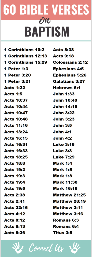 60 Important Bible Scriptures on Baptism – ConnectUS