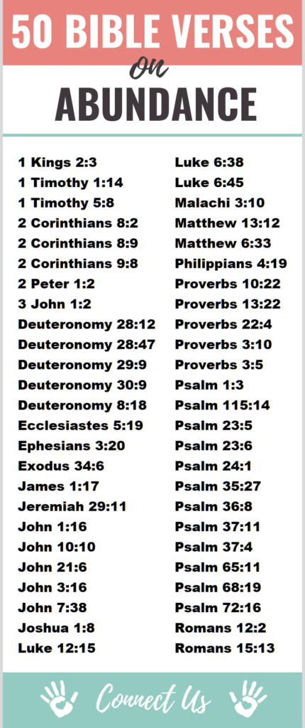 50 Powerful Bible Scriptures on Abundance – ConnectUS