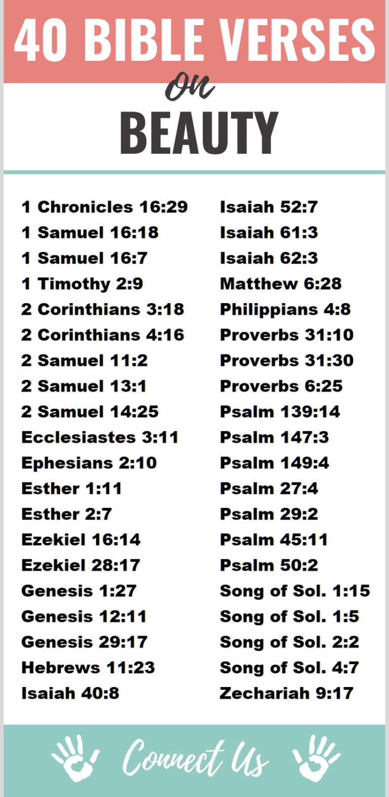 40 Transcendent Bible Scriptures on Beauty ConnectUS