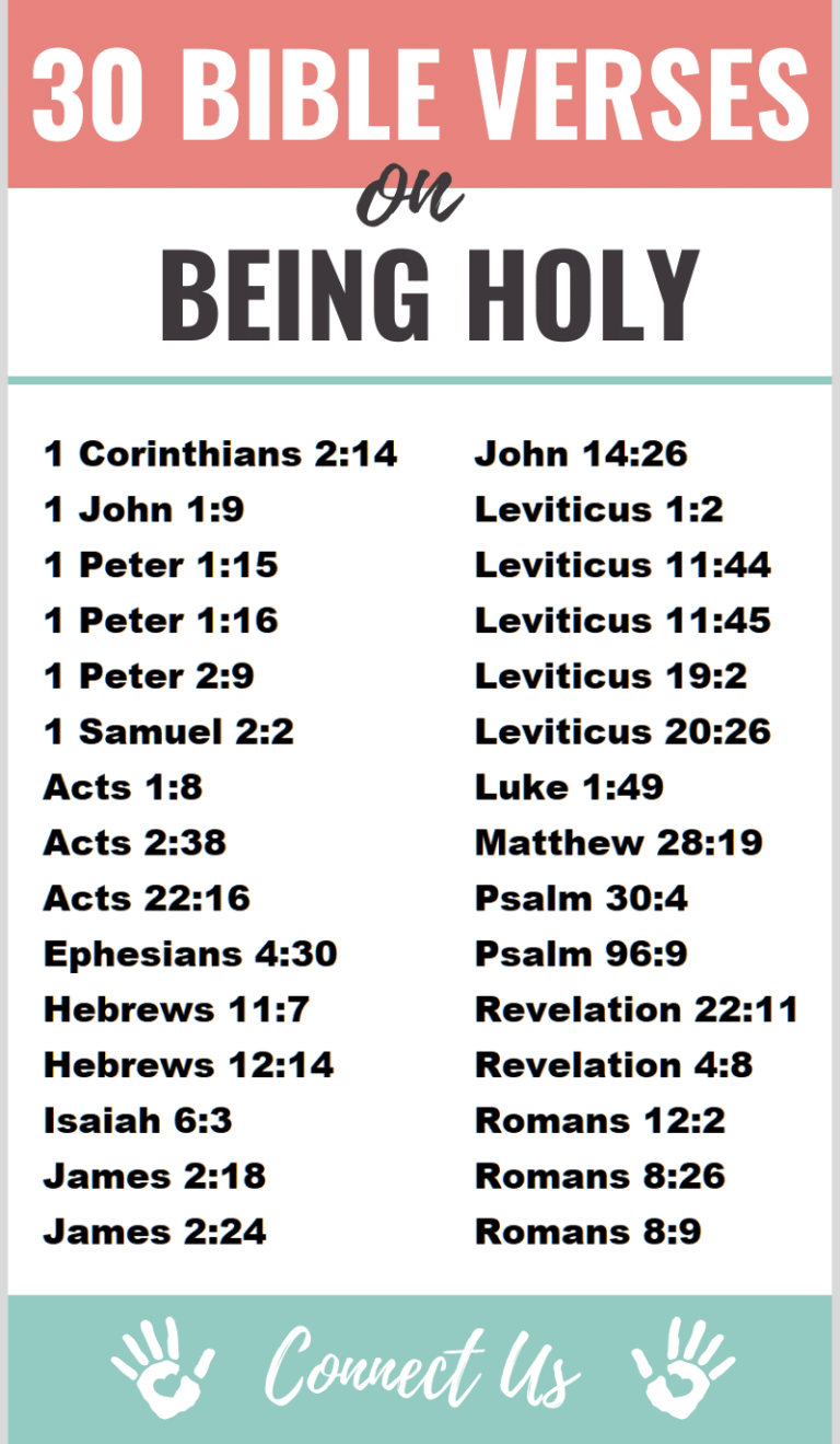 30 Encouraging Bible Scriptures on Being Holy – ConnectUS