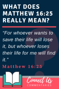Matthew 16:25 Meaning of For Whoever Wants to save Their Life Will Lose