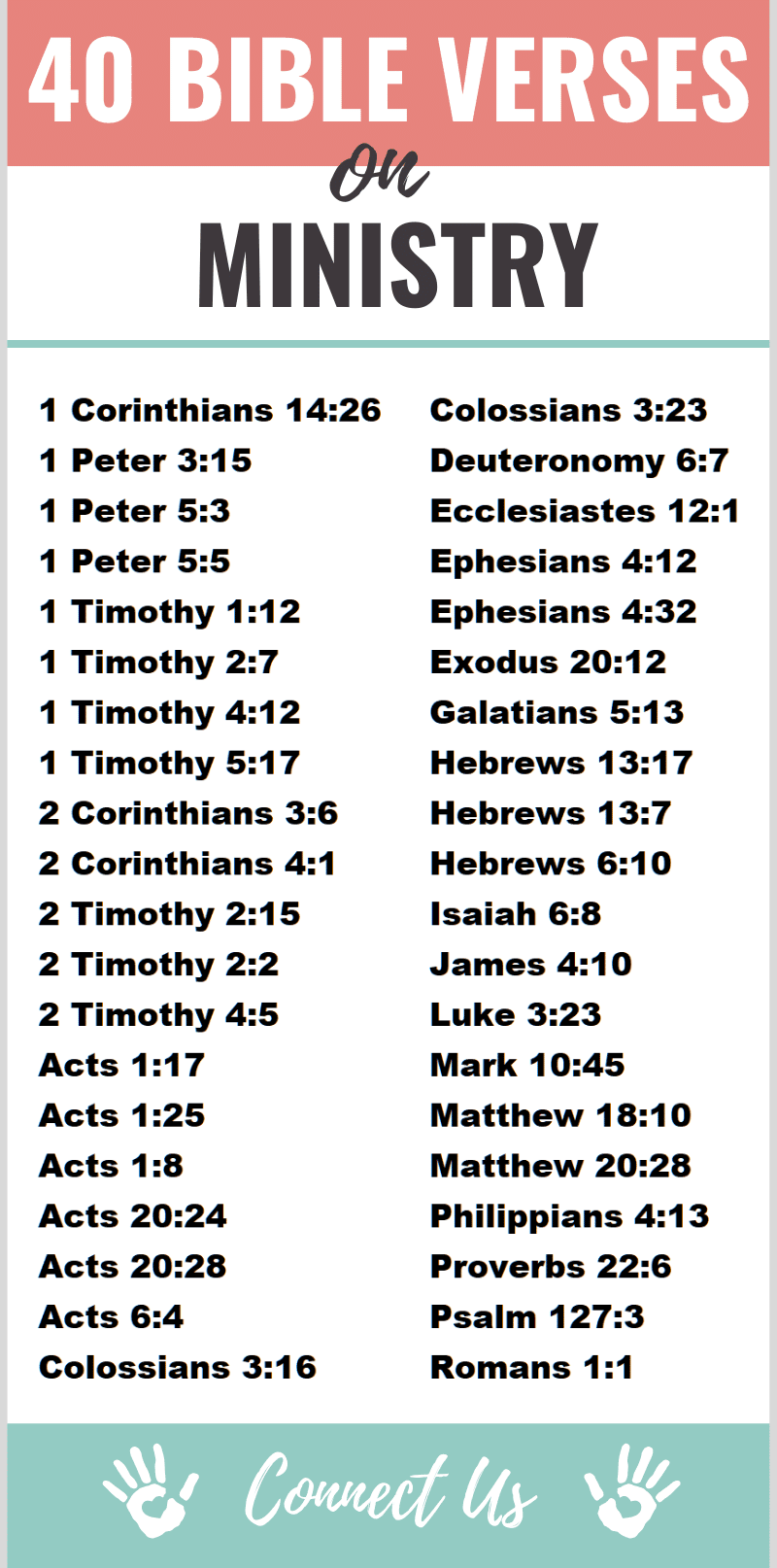 40 Transcendent Bible Scriptures on Ministry – ConnectUS