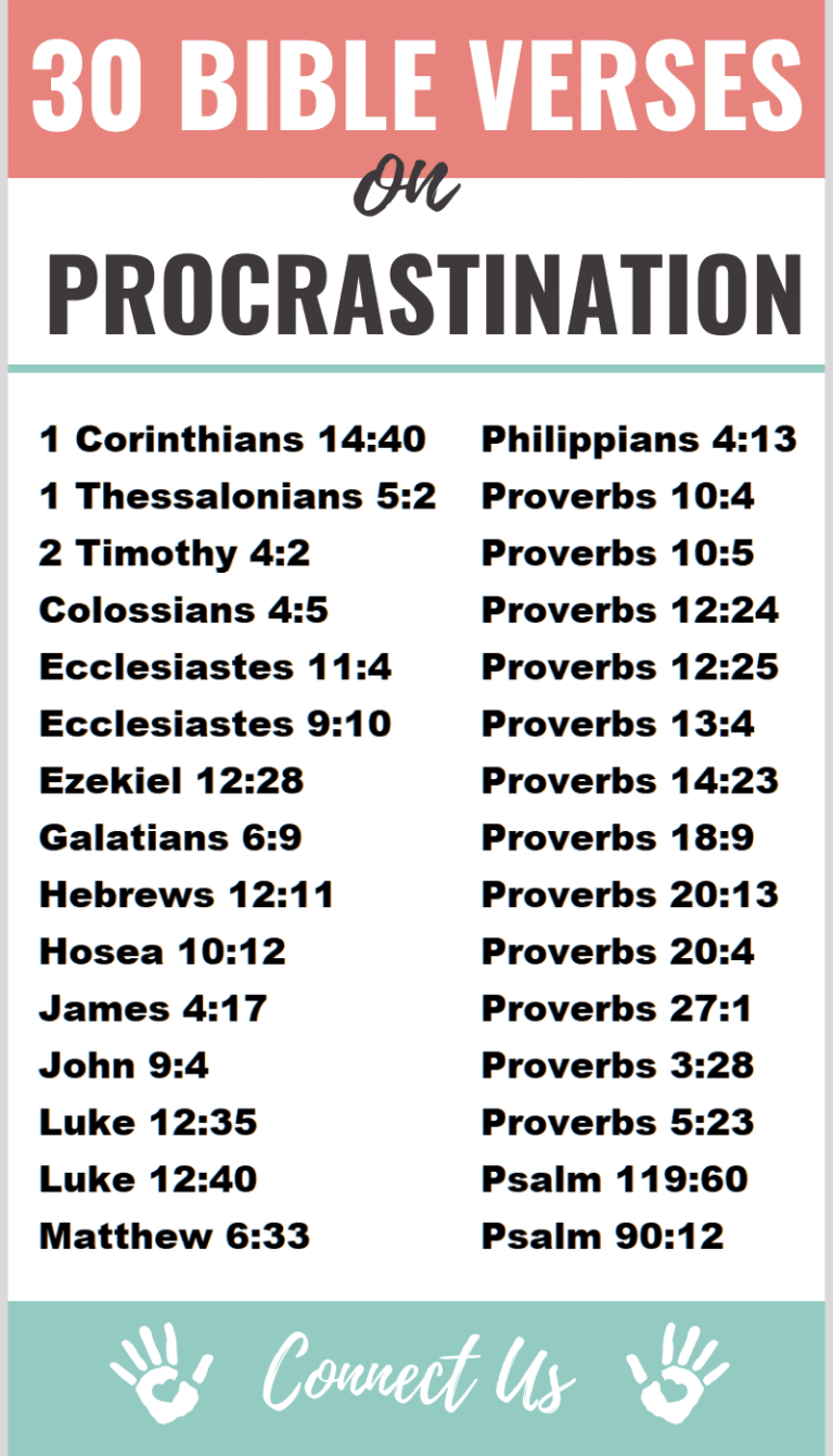 30 Powerful Bible Scriptures on Procrastination – ConnectUS