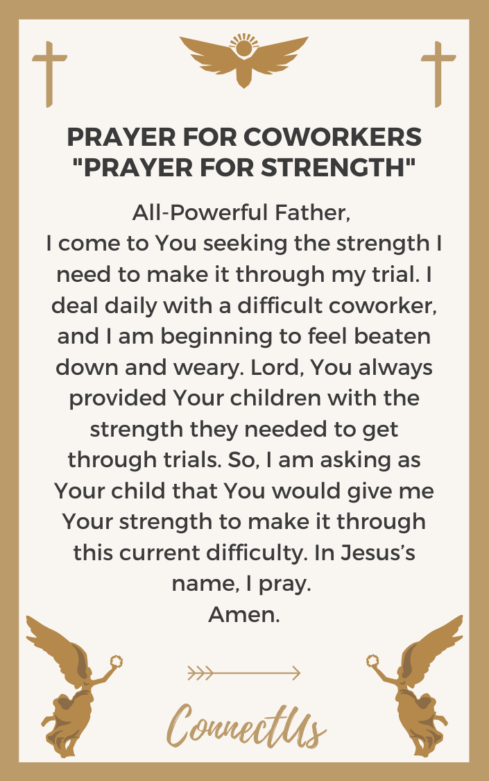 25 Encouraging Prayers for Difficult Coworkers – ConnectUS