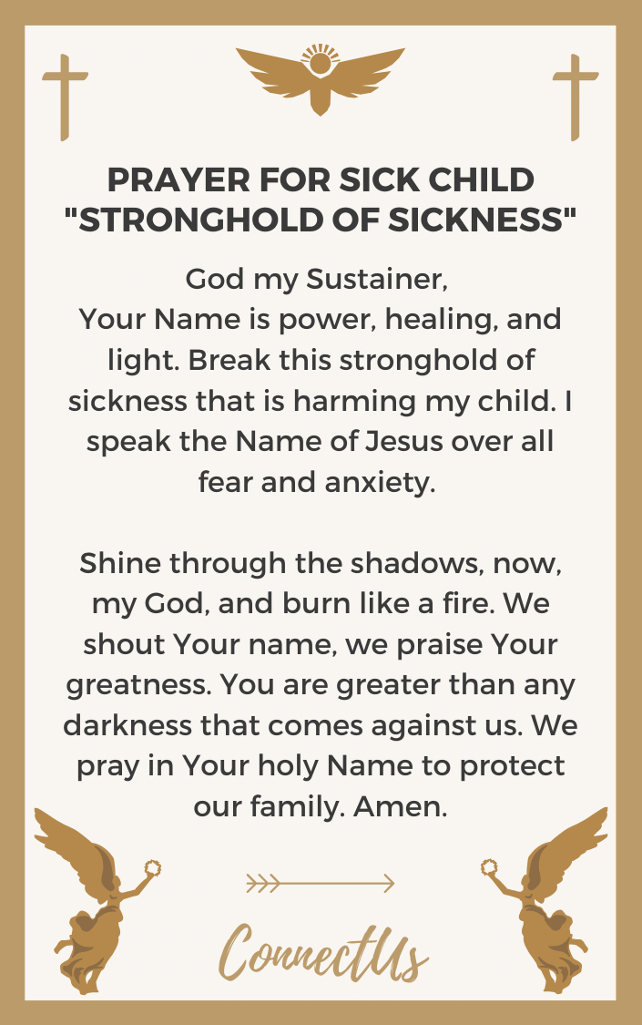 healing prayer for a sick child