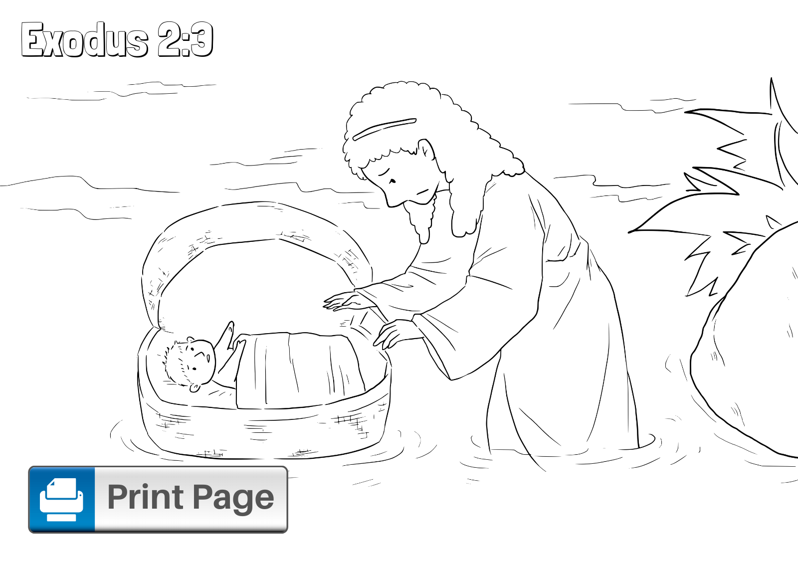 baby moses coloring page printable