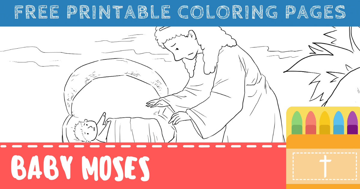 baby moses coloring page printable