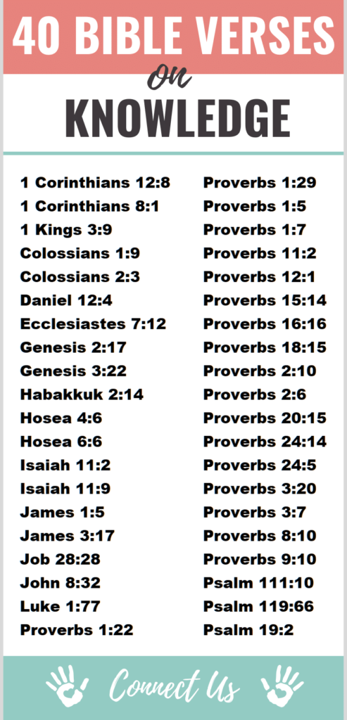 40 Important Bible Scriptures On Knowledge Connectus