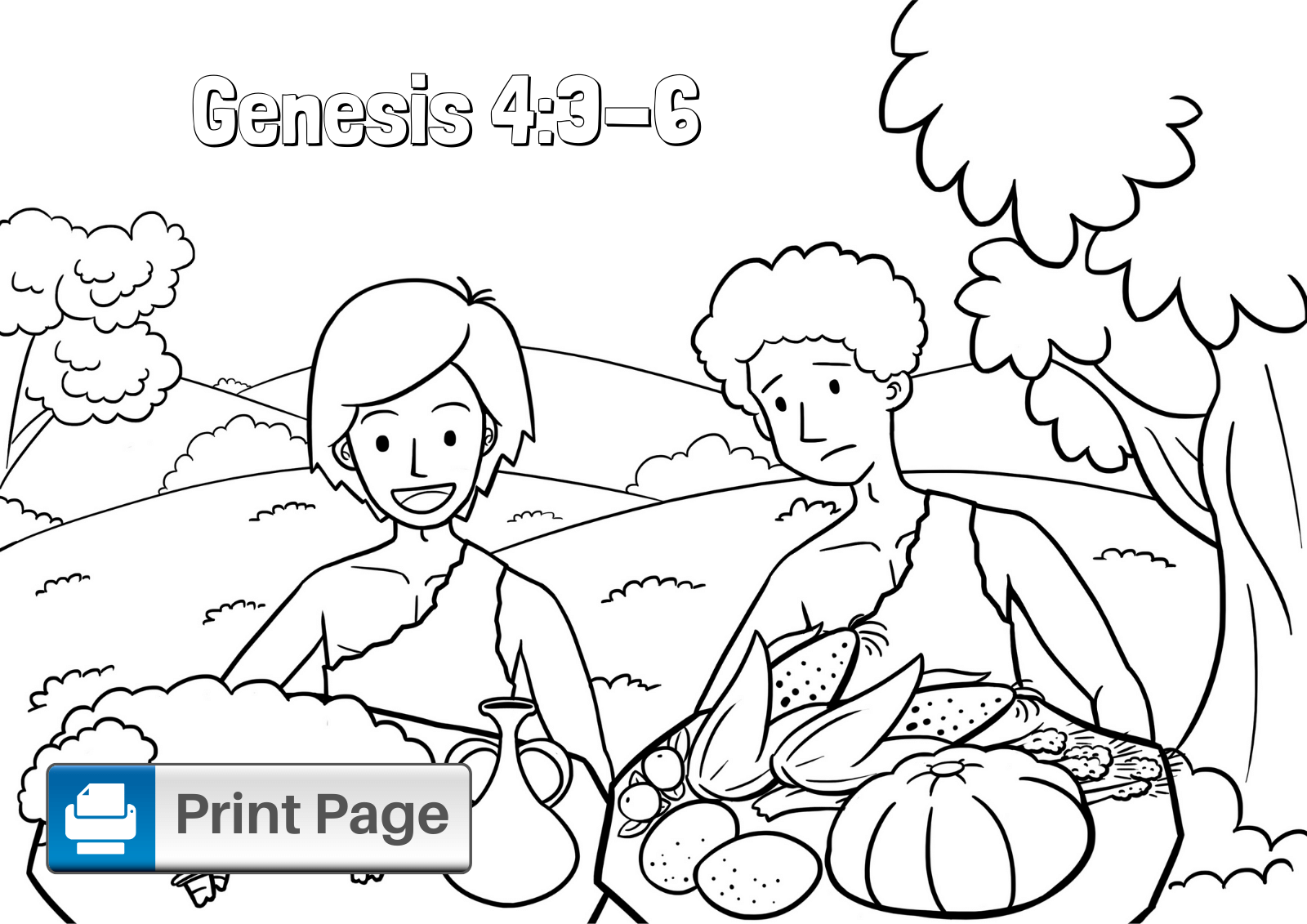 Cain and Abel Coloring Sheet