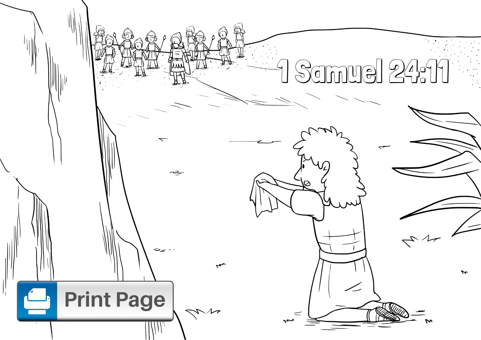 king david praying coloring page