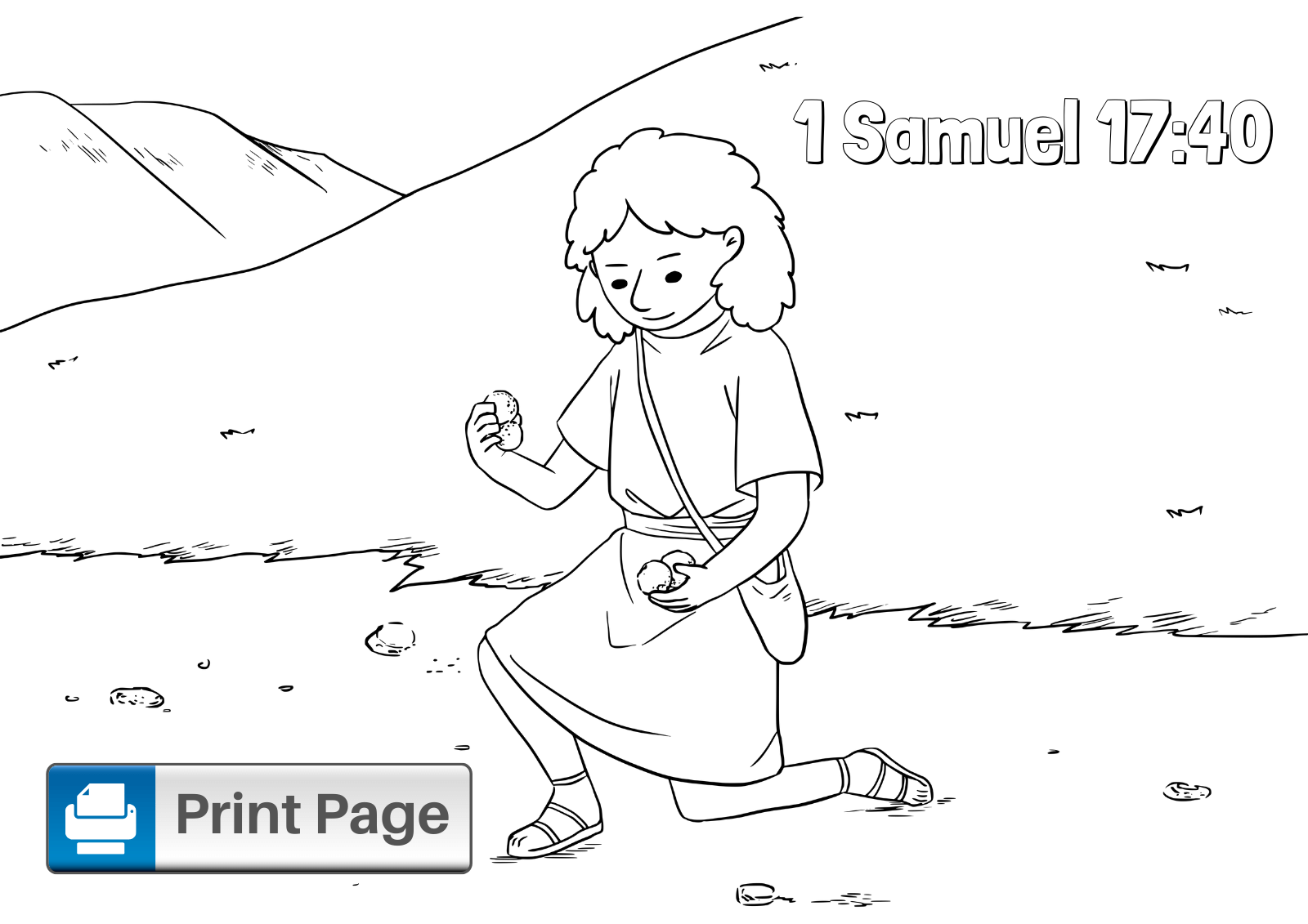 free coloring pages of david and goliath