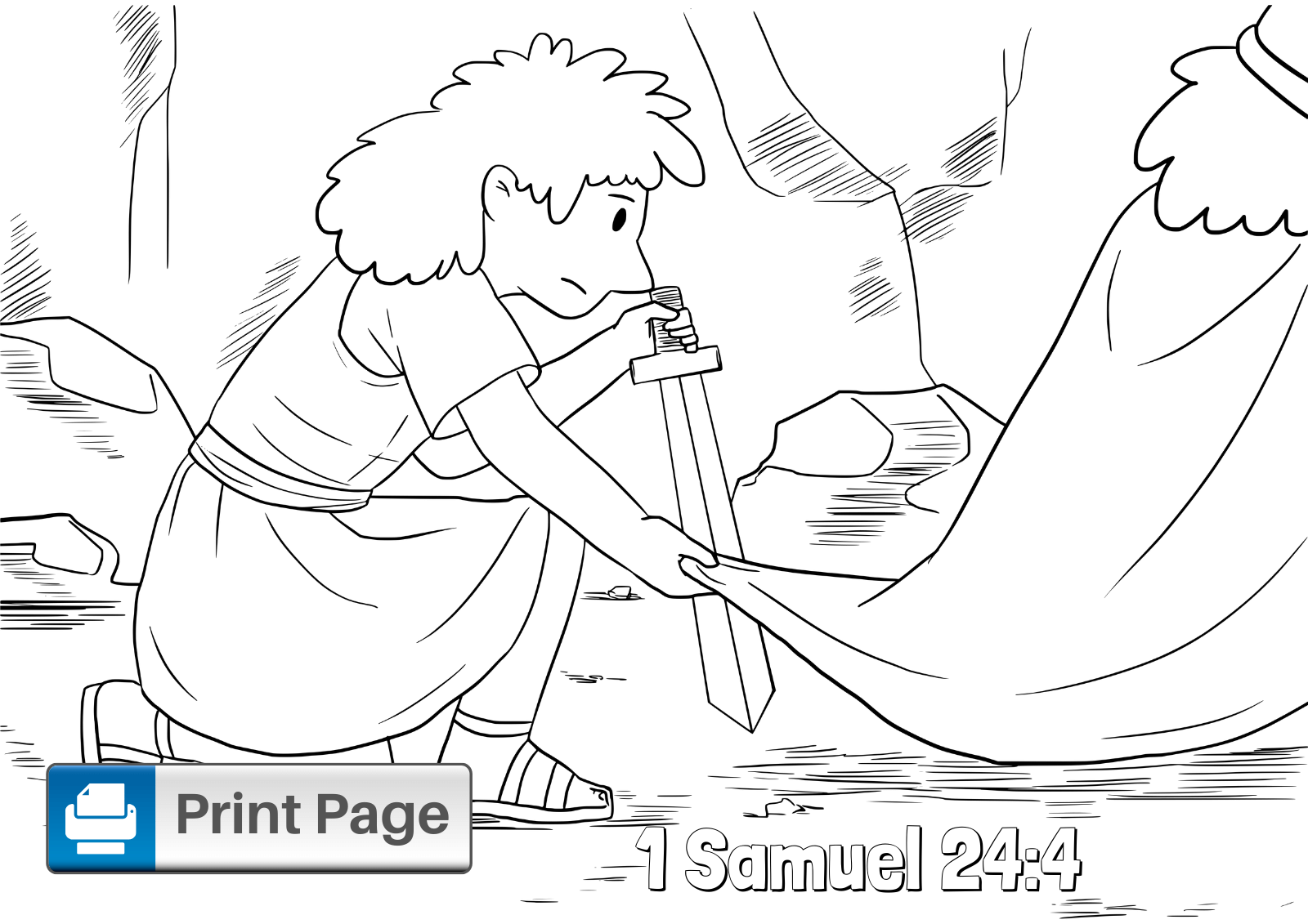 king david praying coloring page