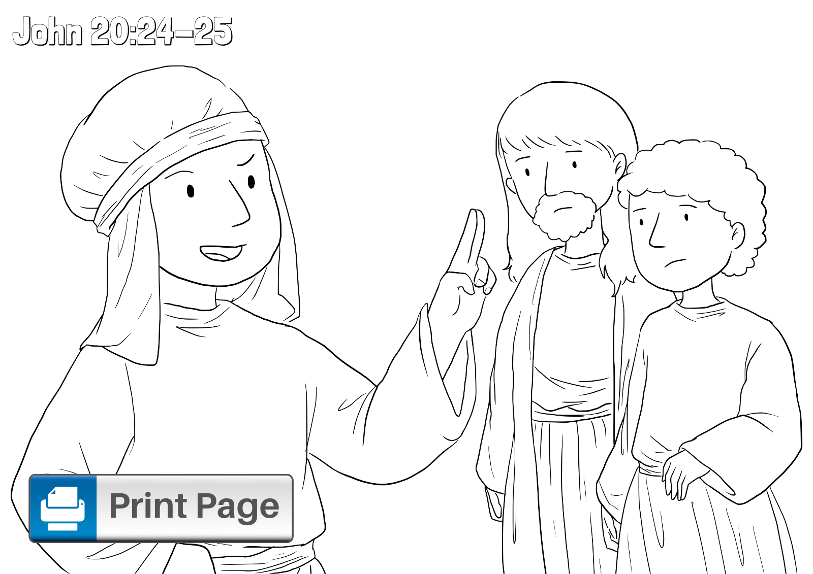 Doubting Thomas Coloring Picture