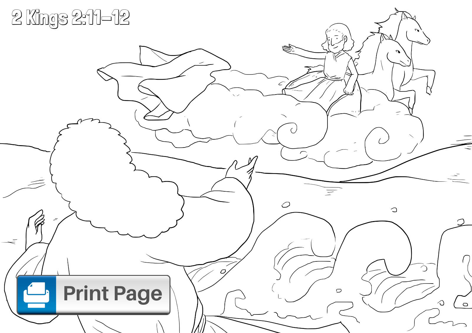 Elijah and the Chariot of Fire Coloring Page