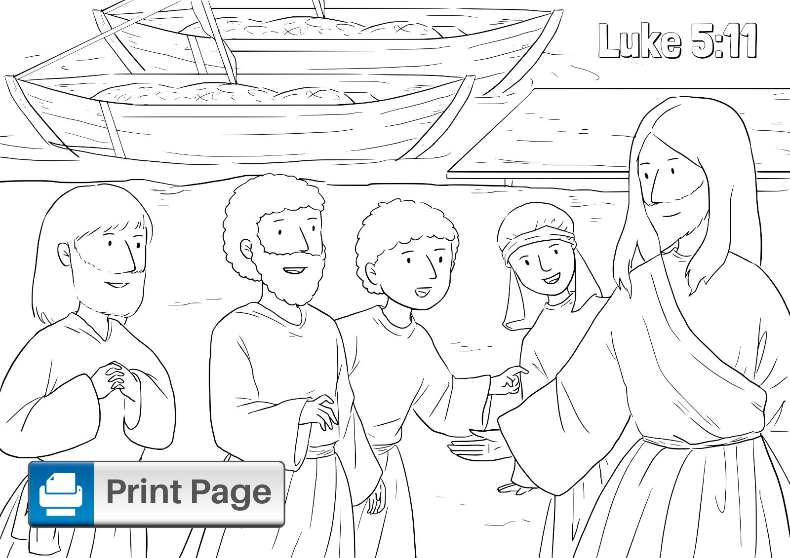 Bible Coloring Pages Fishers Men