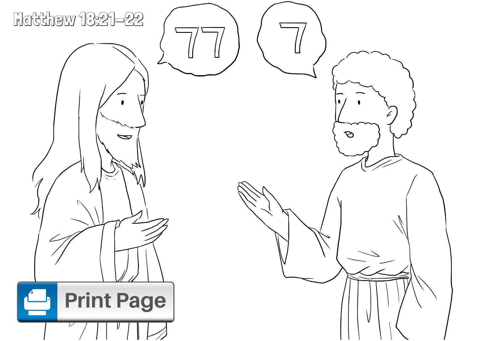 Forgiveness Jesus Parable Coloring Page