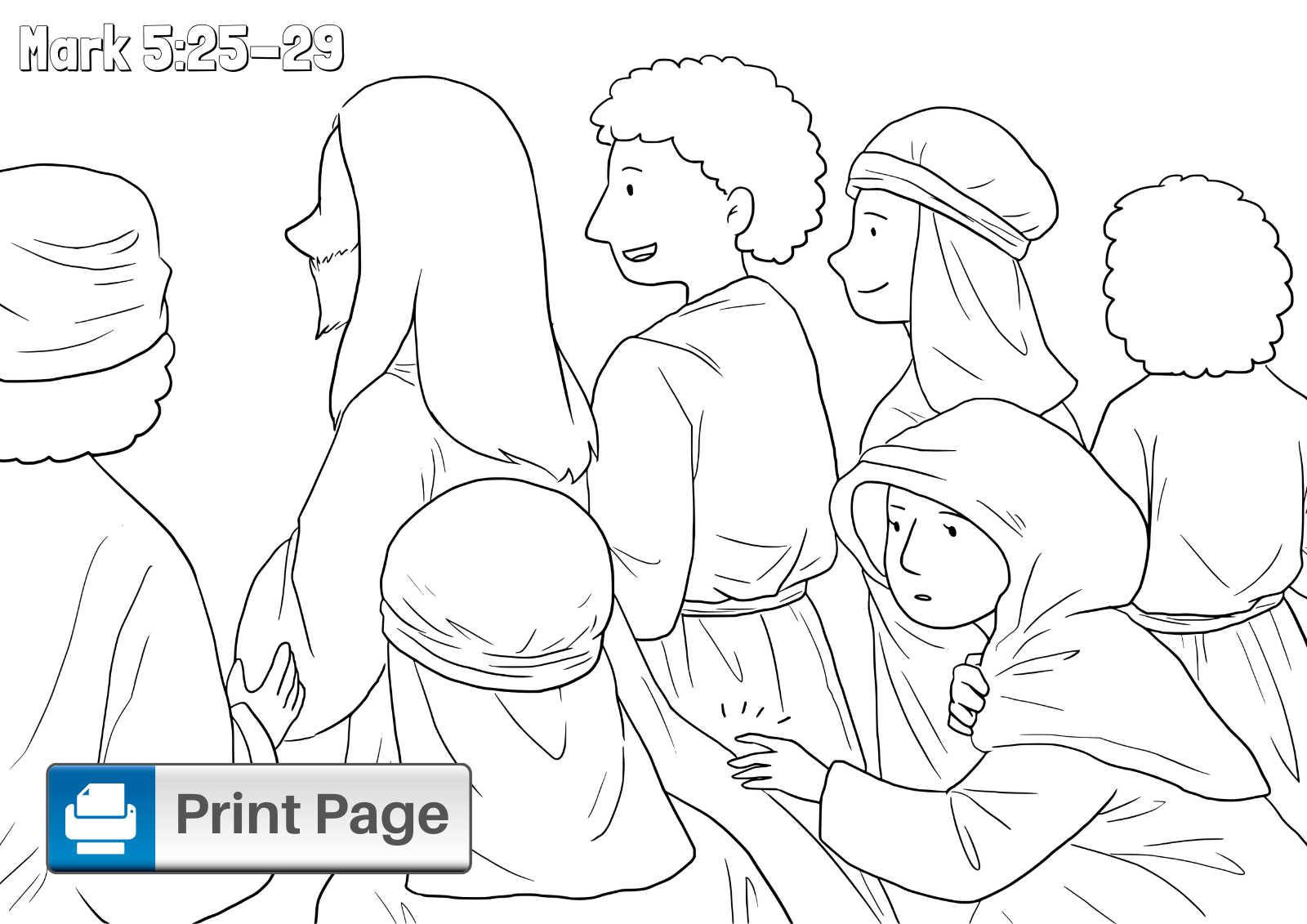 Jairus Daughter Coloring Sheet