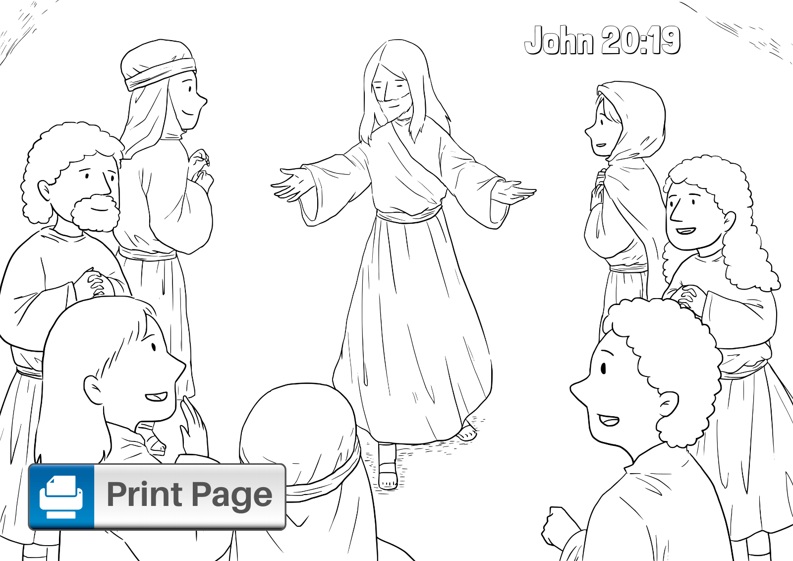 Jesus Appears to His Disciples Coloring Page