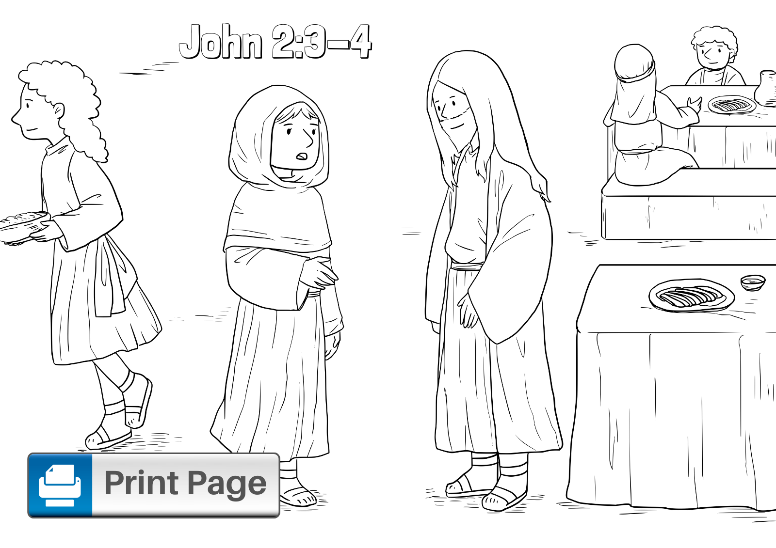 the wedding at cana coloring page