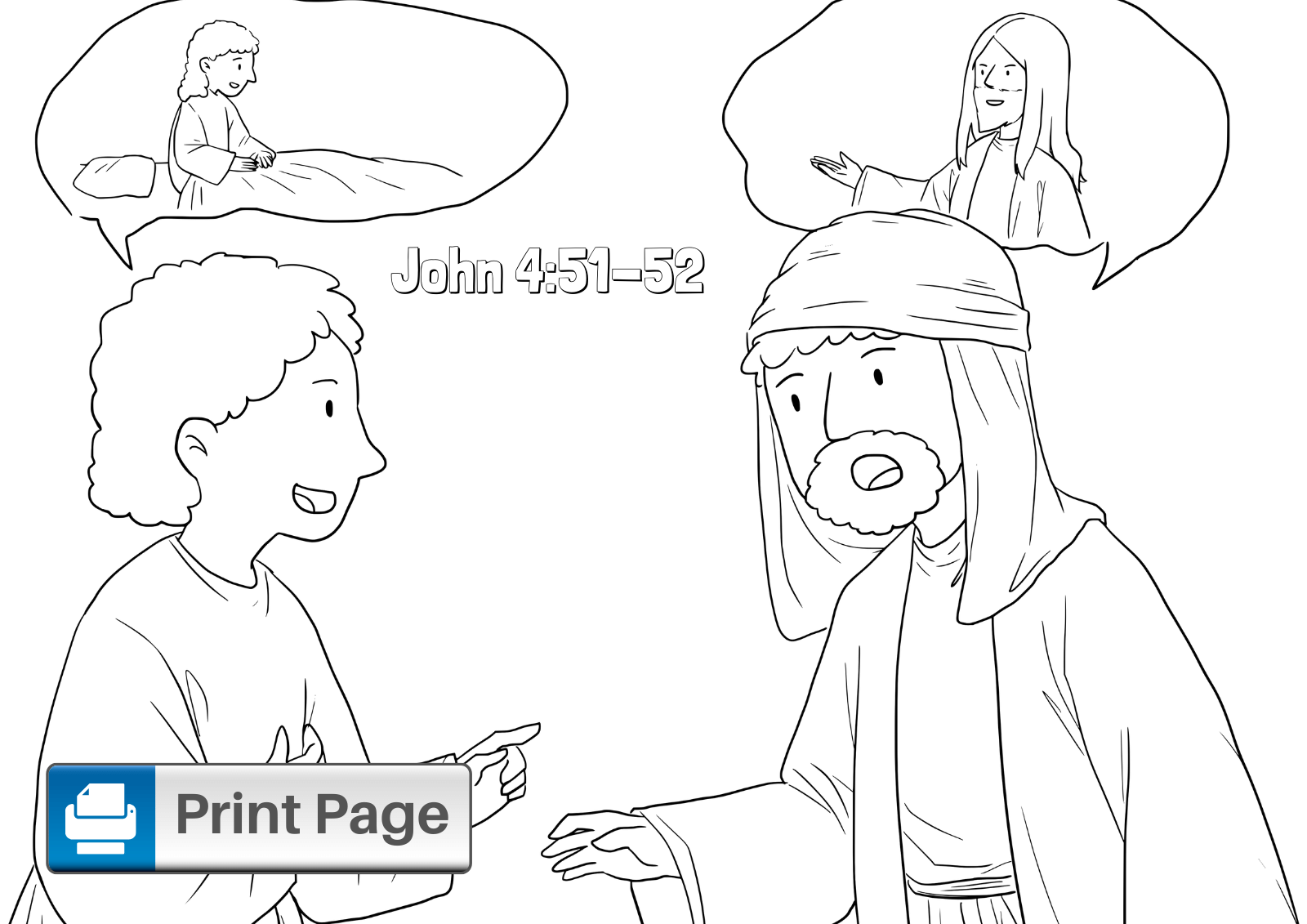 Coloring Page Jesus Heals Son