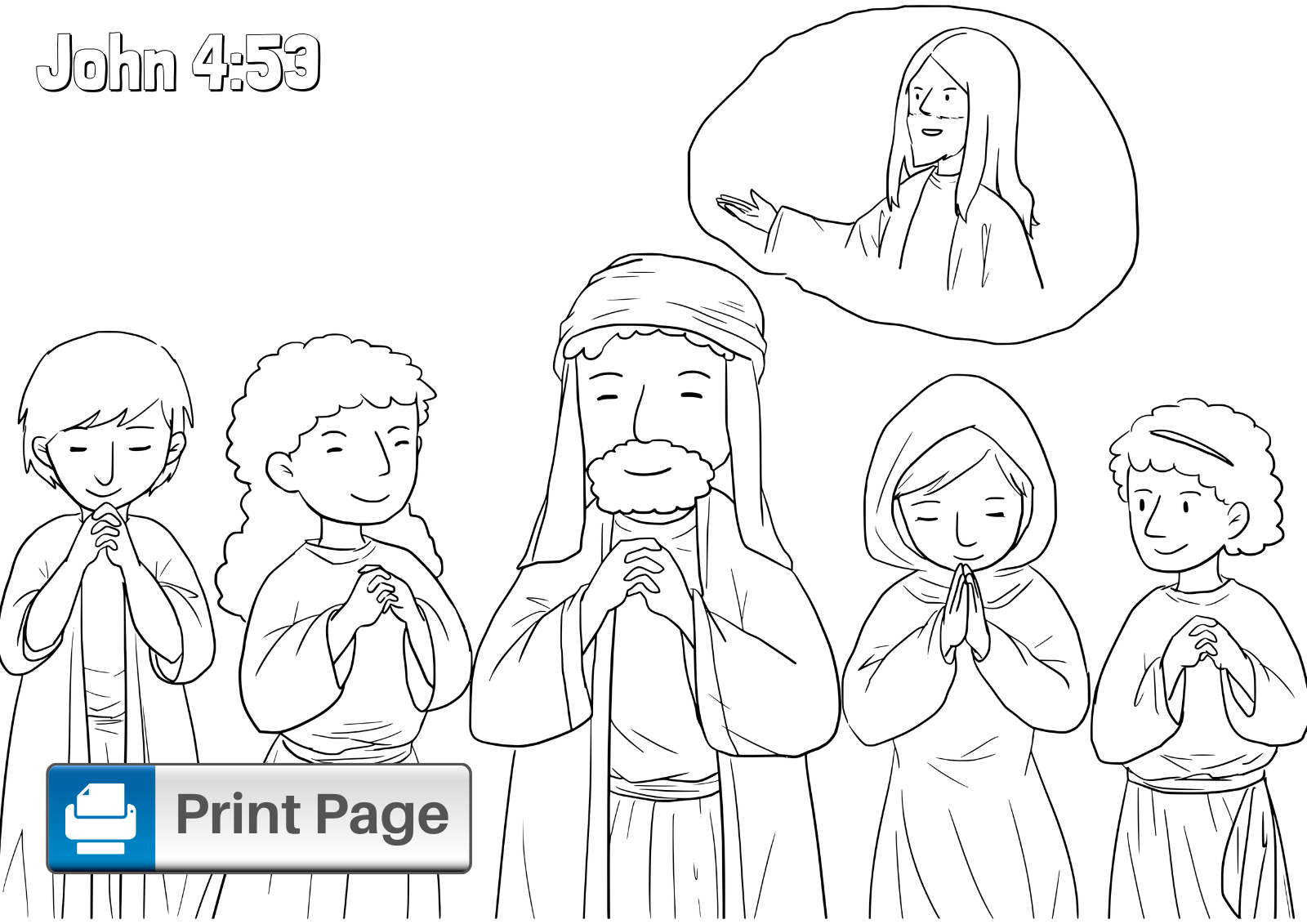 Jesus Healing Coloring Sheet