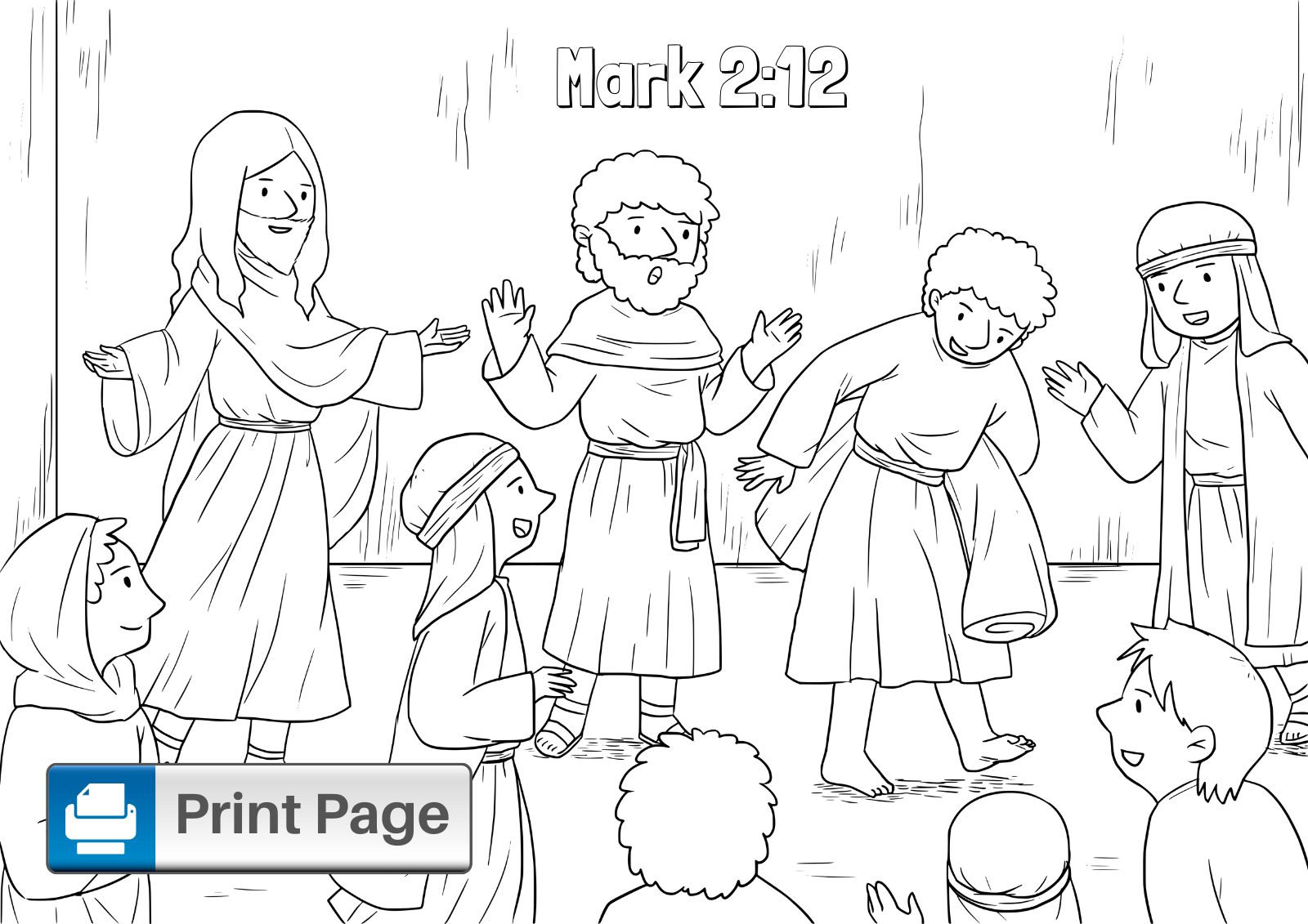 Jesus Heals The Paralytic Man Coloring Page Tedy Printable Activities ...