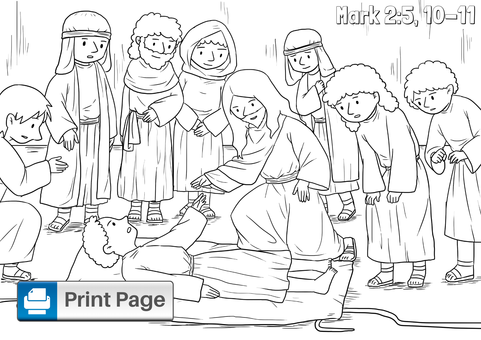 Jesus Heals the Paralytic Man Coloring Pages for Kids – ConnectUS