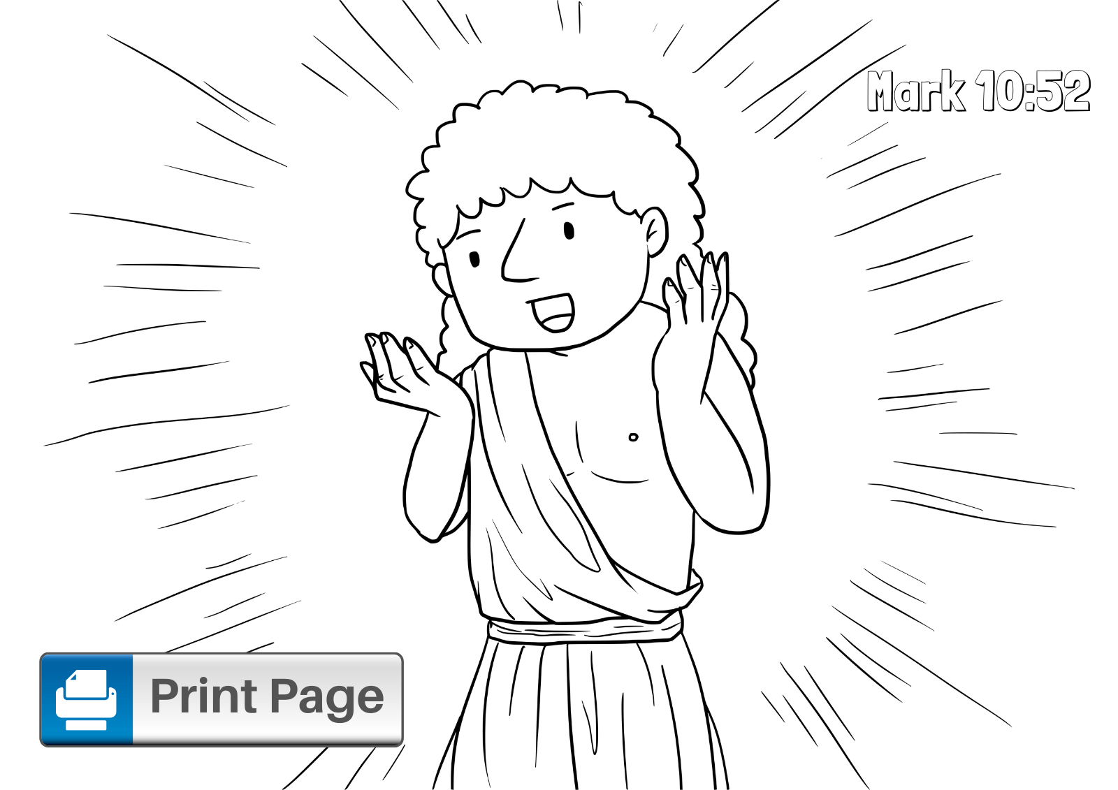 Jesus Heals Bartimaeus Coloring Page