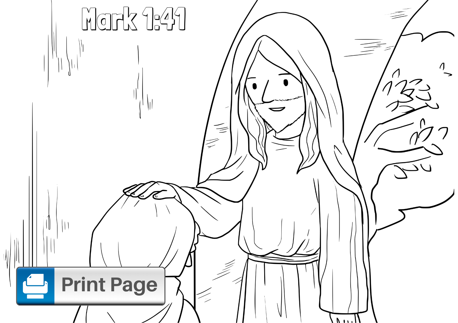 Jesus Heals Coloring Page