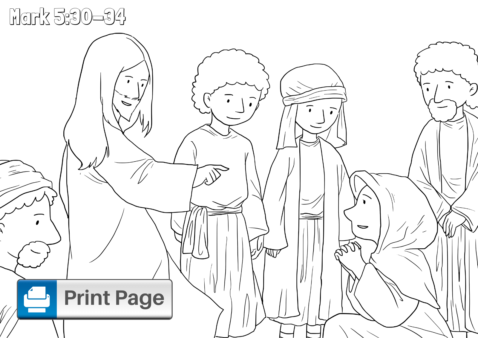 Free Jesus Heals Jairus’ Daughter Coloring Pages (Printable PDFs ...