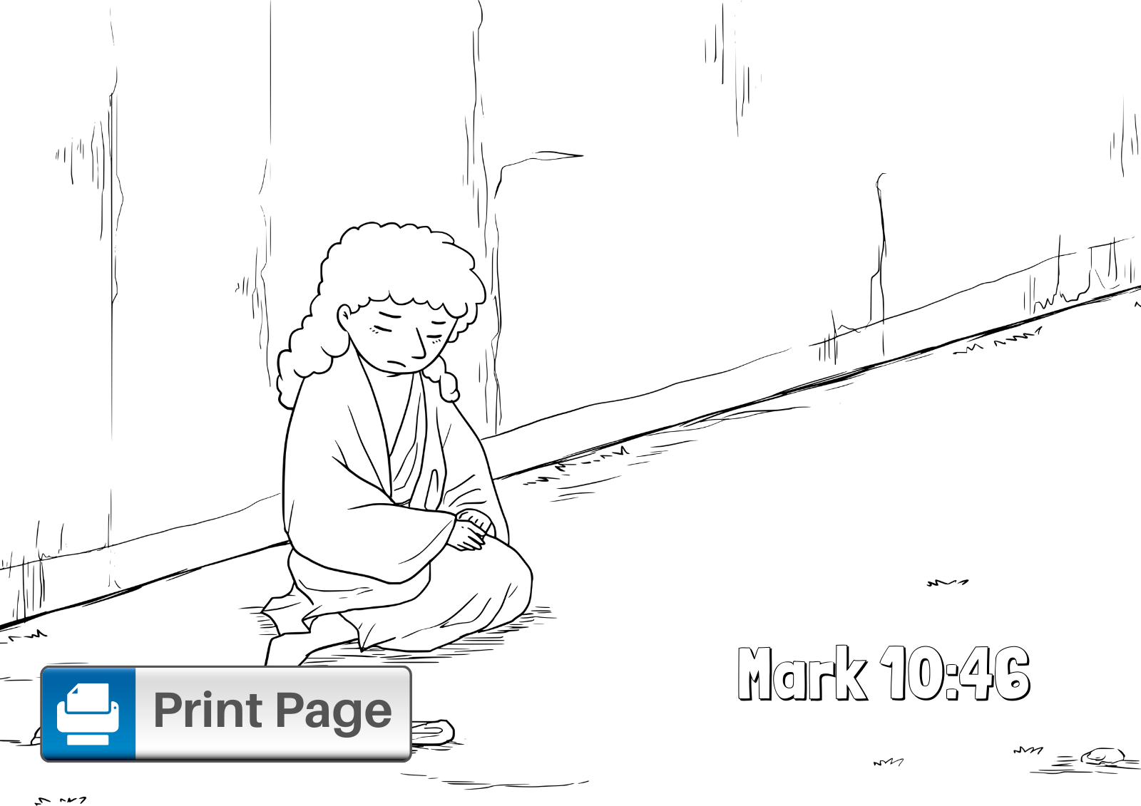 jesus heals the blind man coloring page