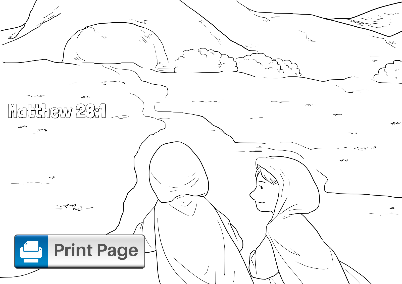 jesus empty tomb coloring page