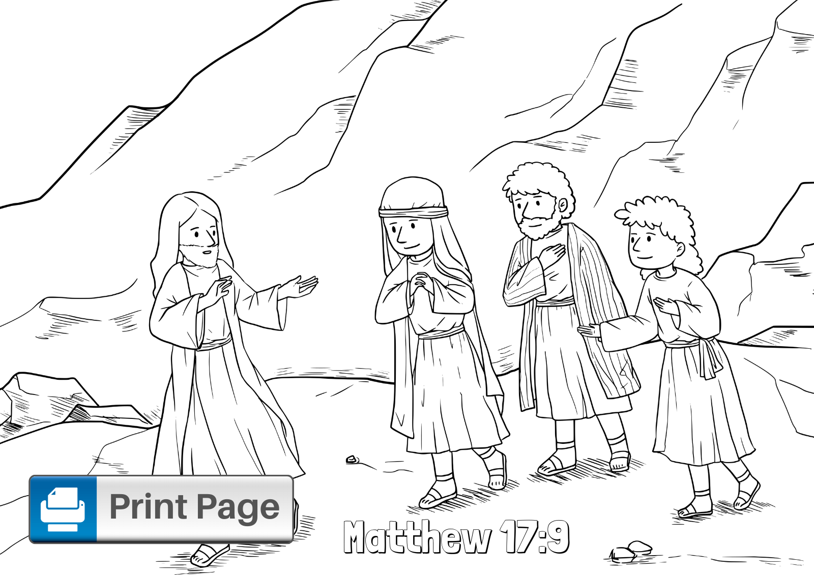 Jesus Tranfiguration Coloring Page