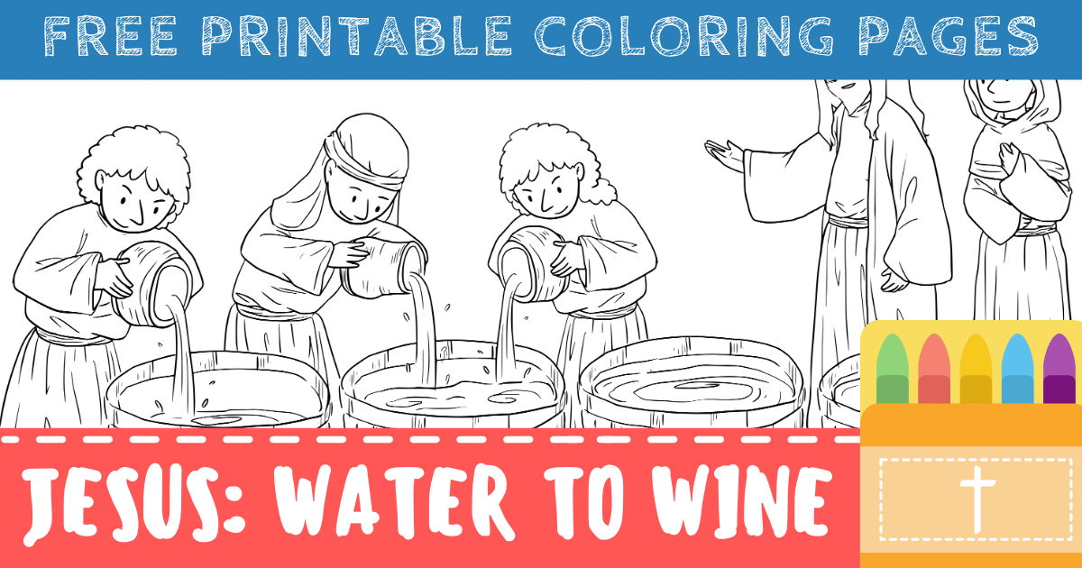 Jesus Turns Water into Wine Coloring Pages