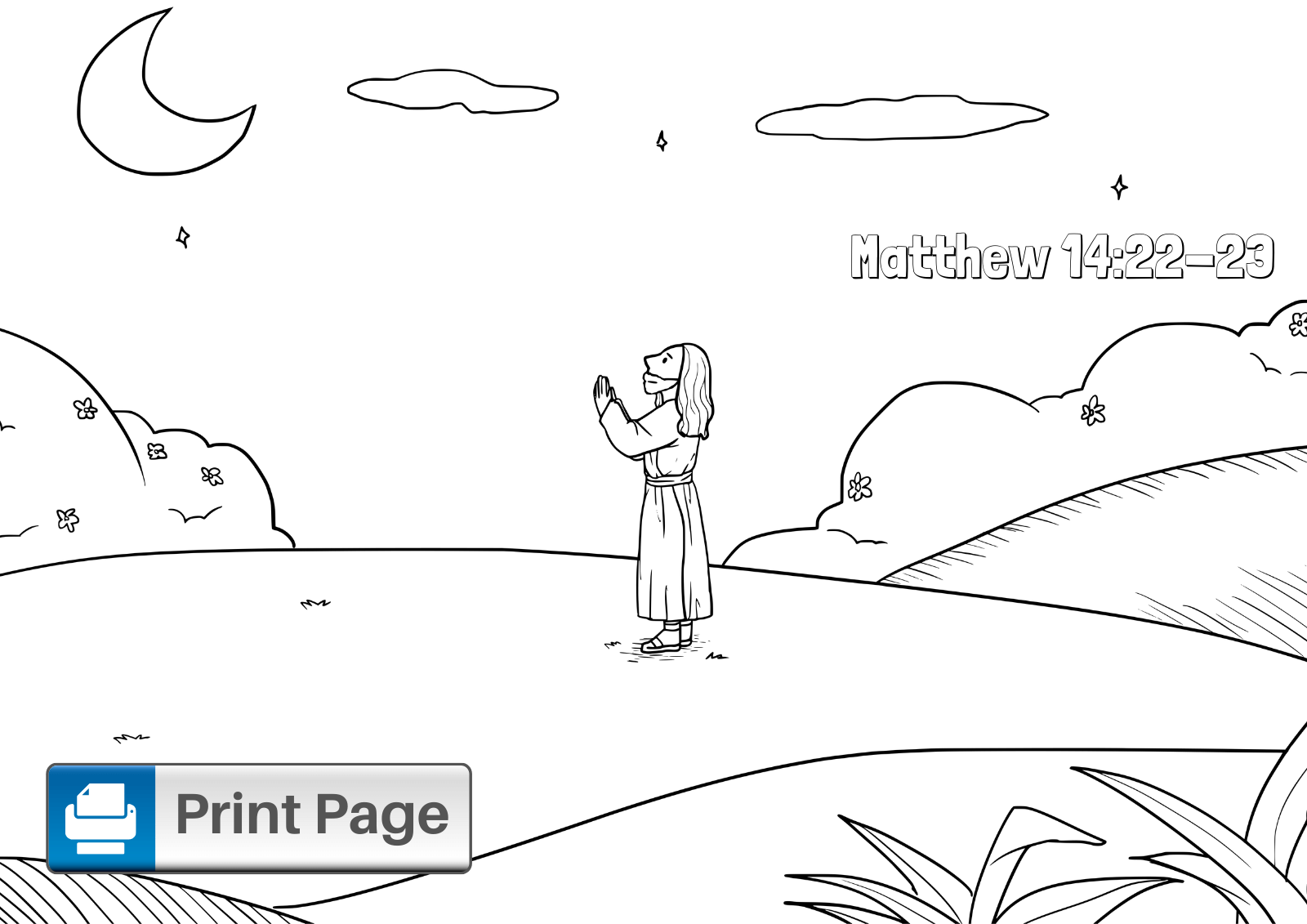 coloring pages peter walks on water