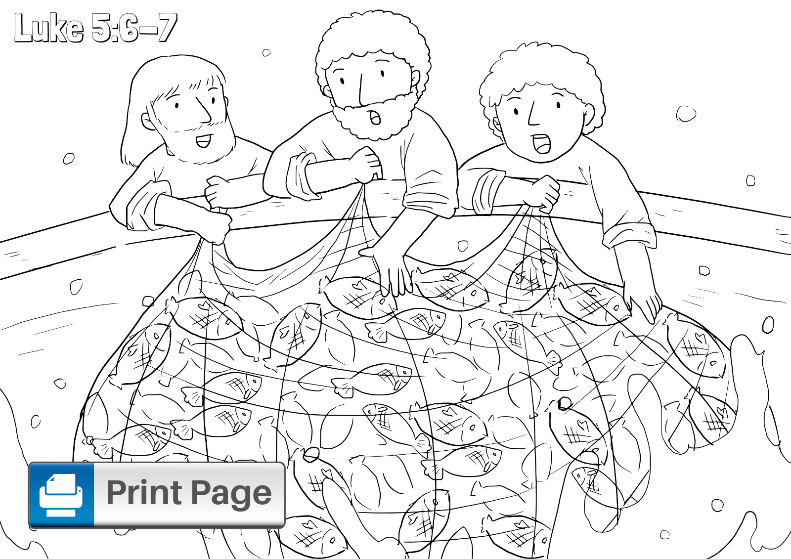 Bible Coloring Pages Fishers Men