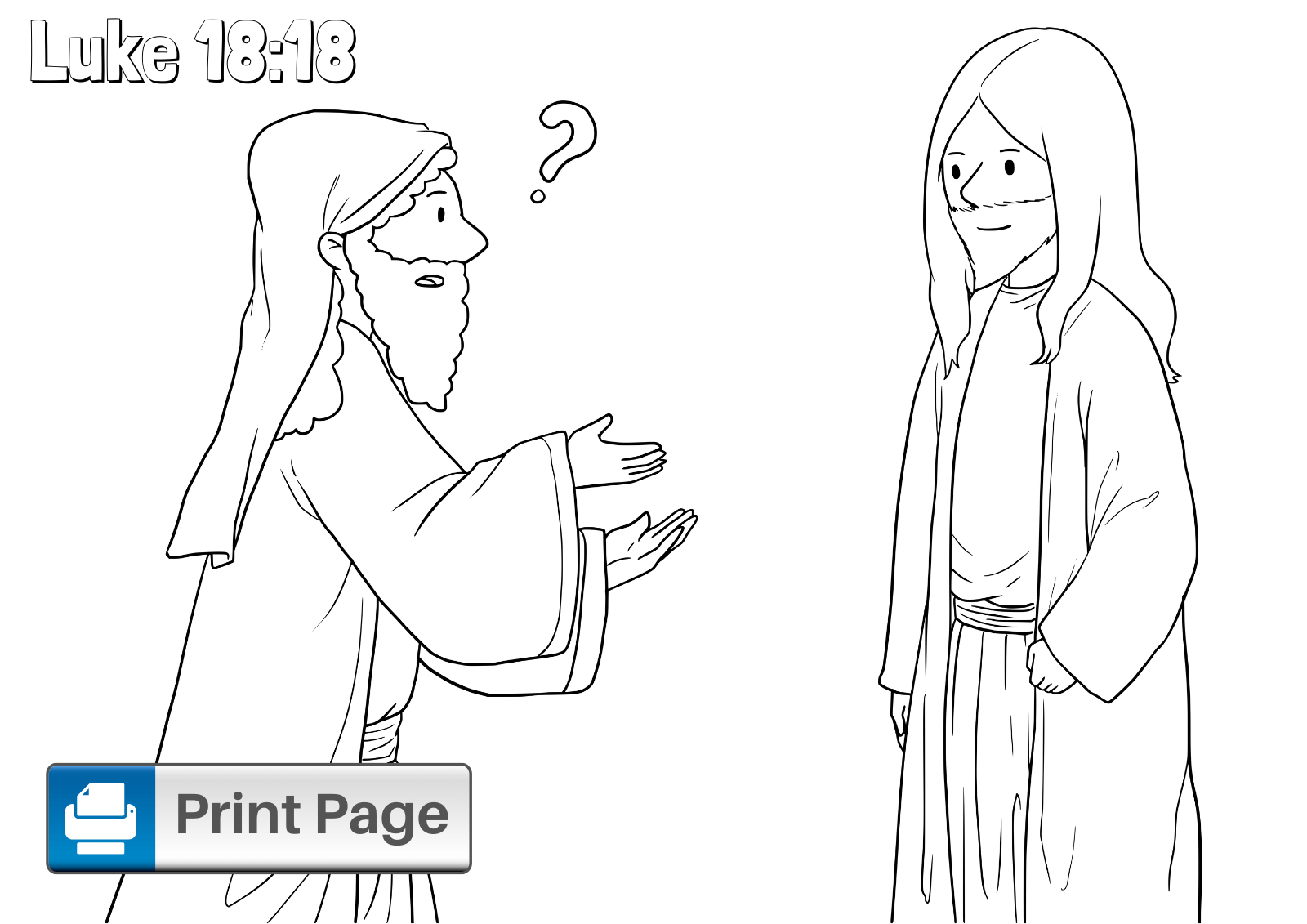 rich young ruler page coloring pages