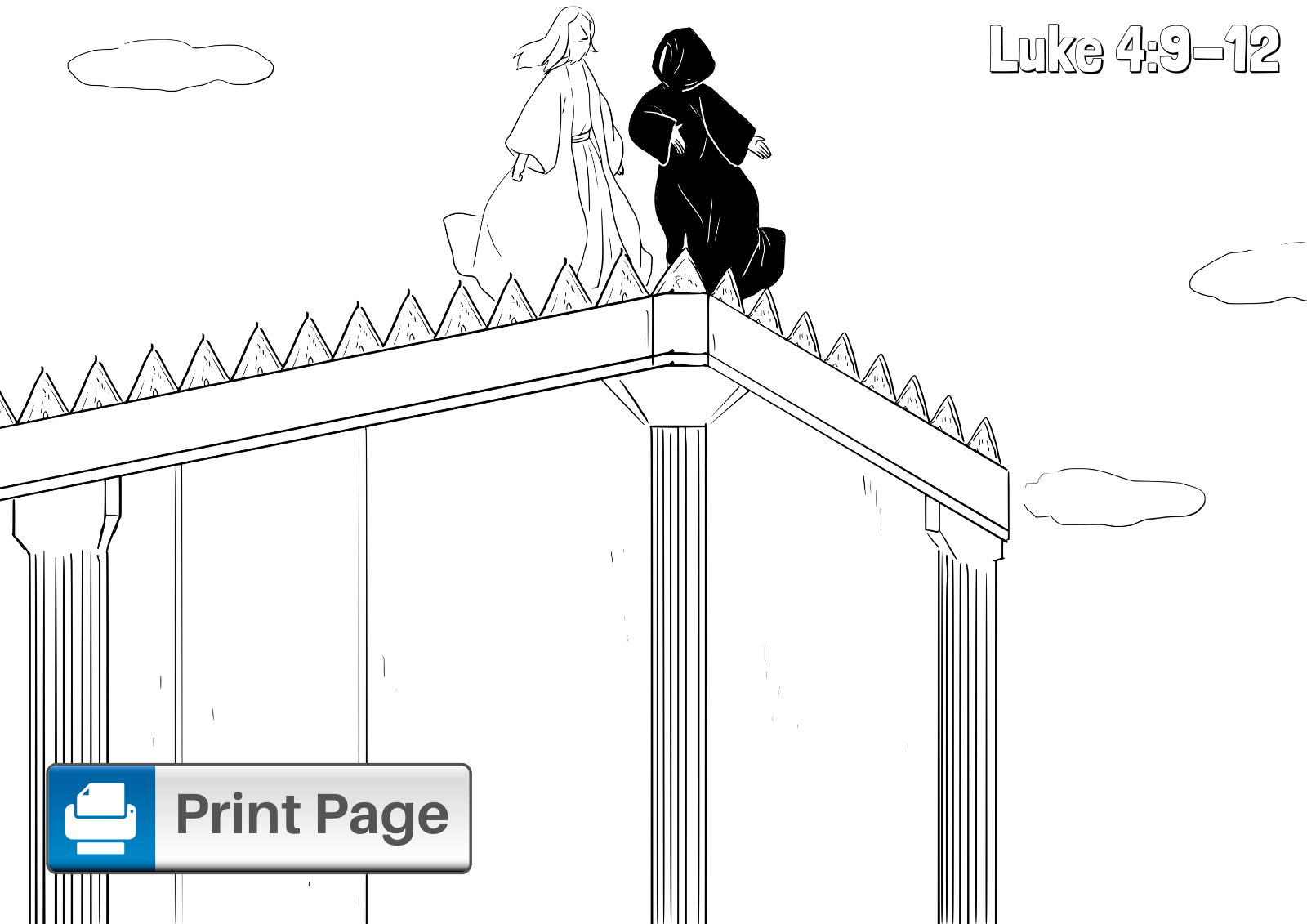 Jesus in the Desert Coloring Page