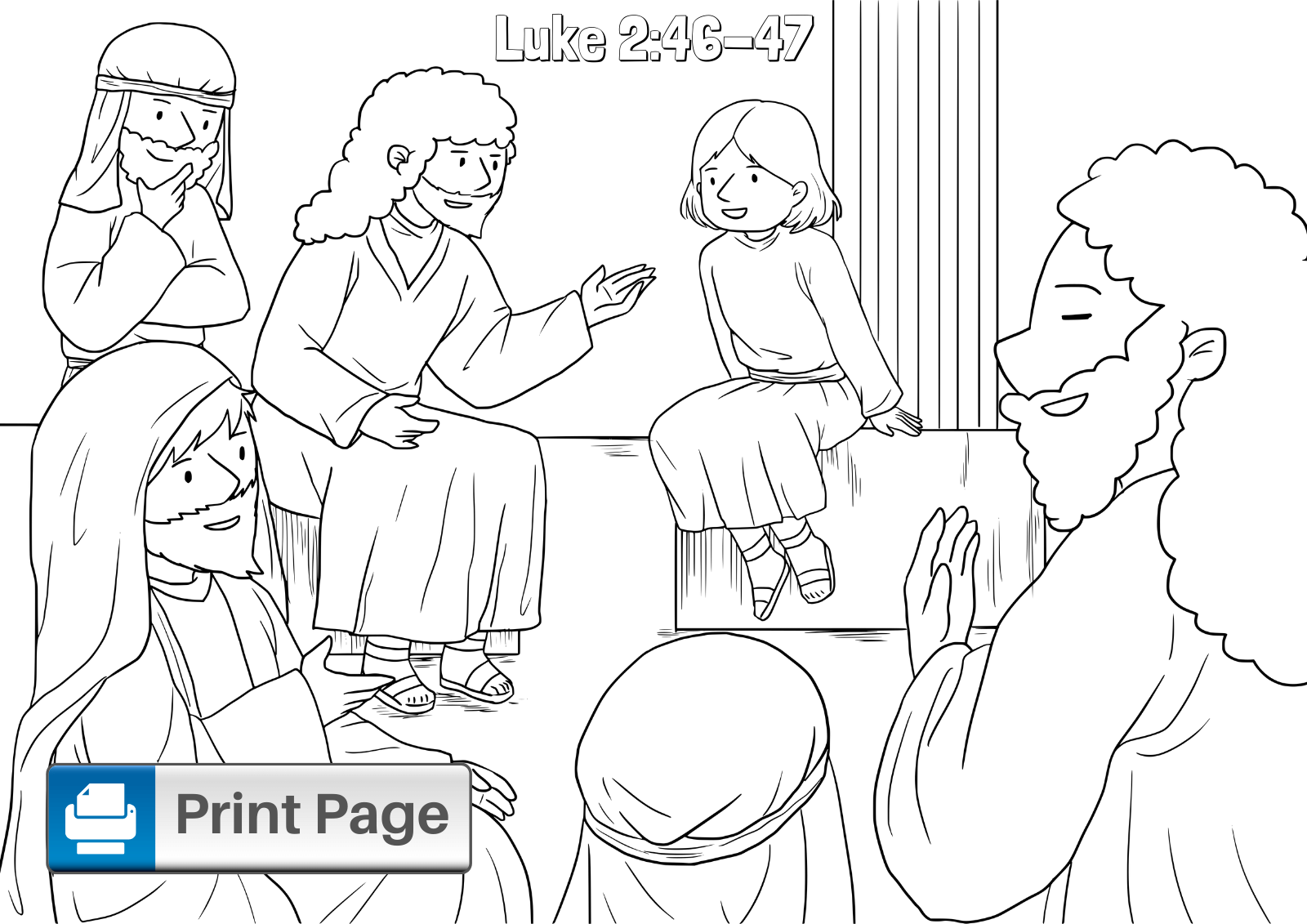 Boy Jesus in the Temple Coloring Pages for Kids – ConnectUS