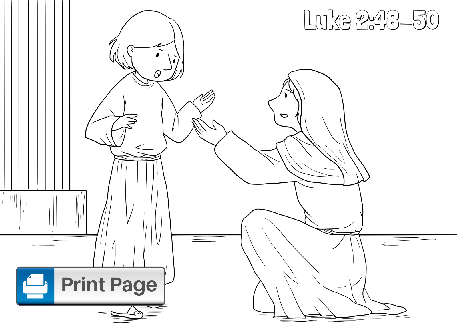 Jesus in the Temple Teaching Coloring Page