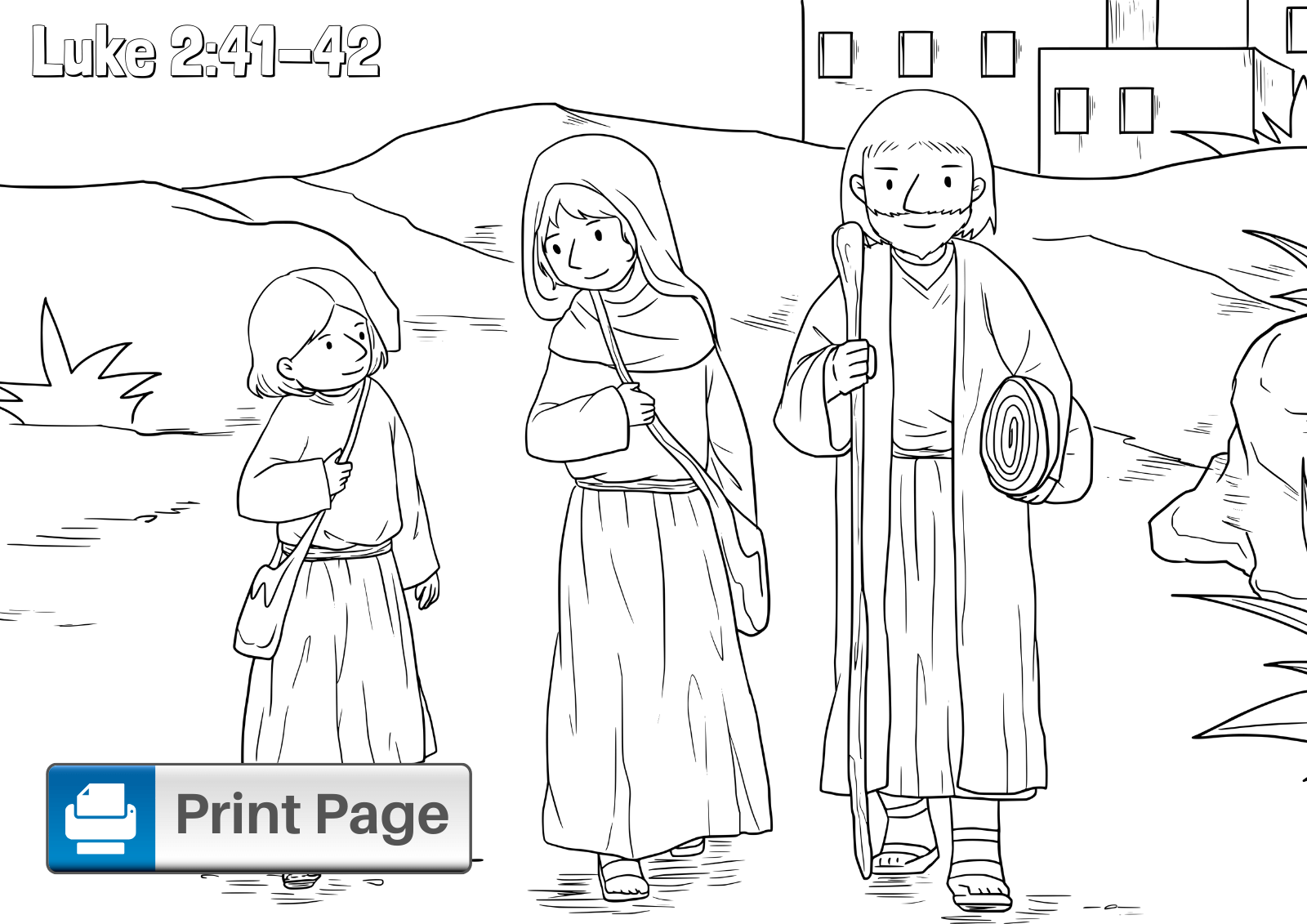 Jesus in the Temple as a Boy Coloring Page
