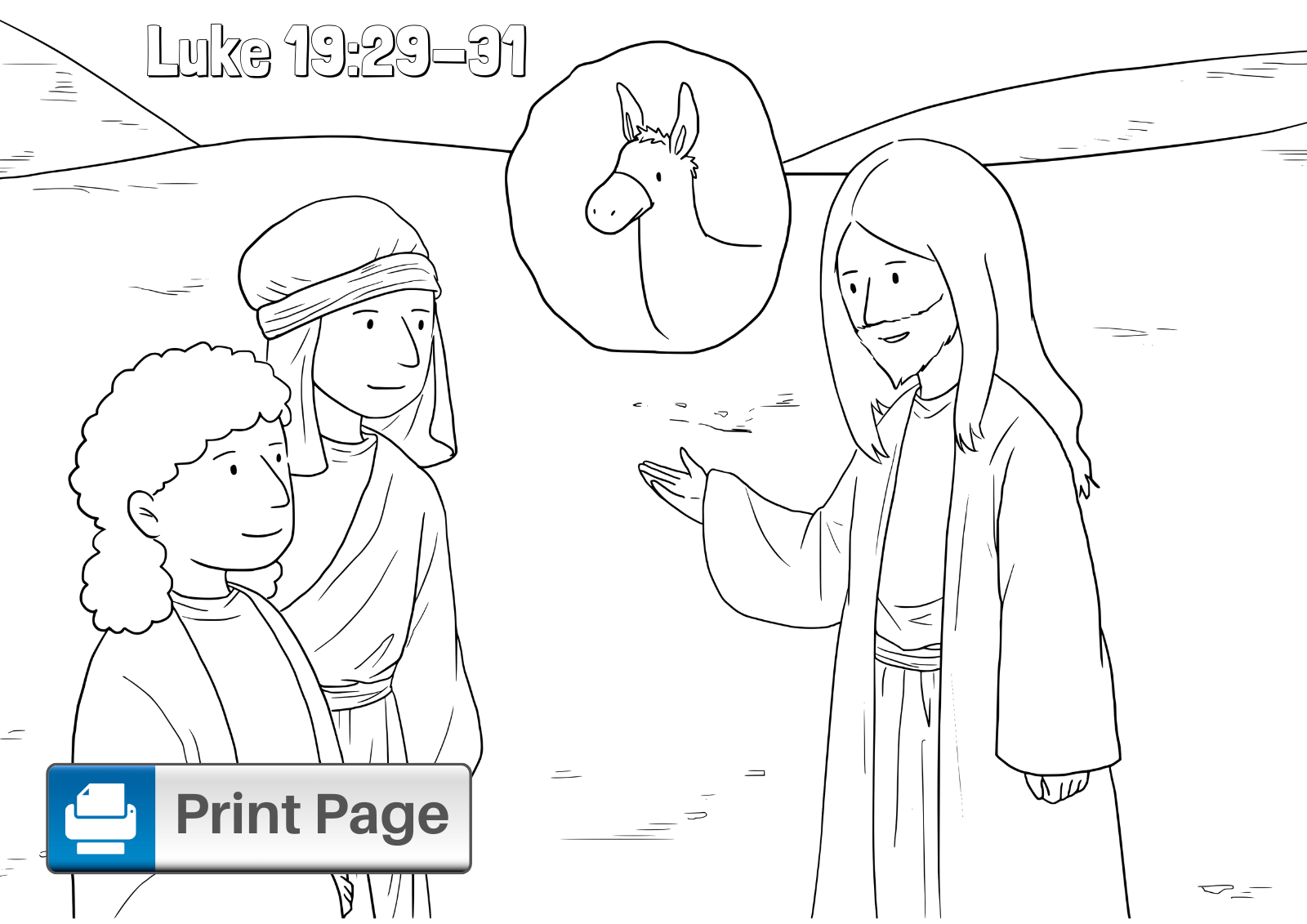 Jesus Rides A Donkey Coloring Page Coloring Pages