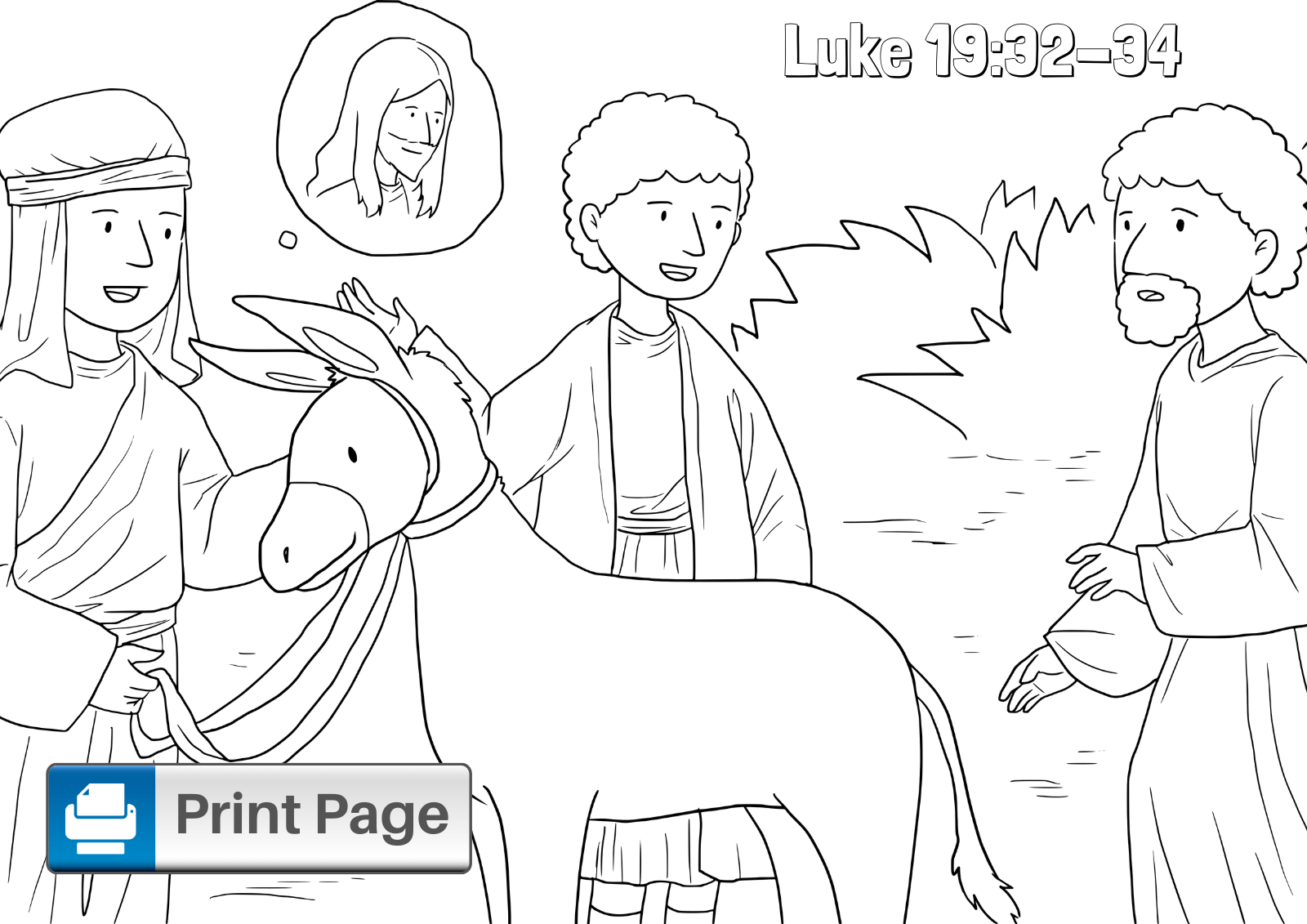 childrens coloring pages for palm sunday