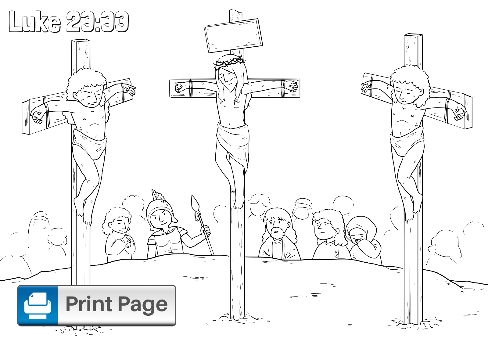 Jesus on the Cross Coloring Page