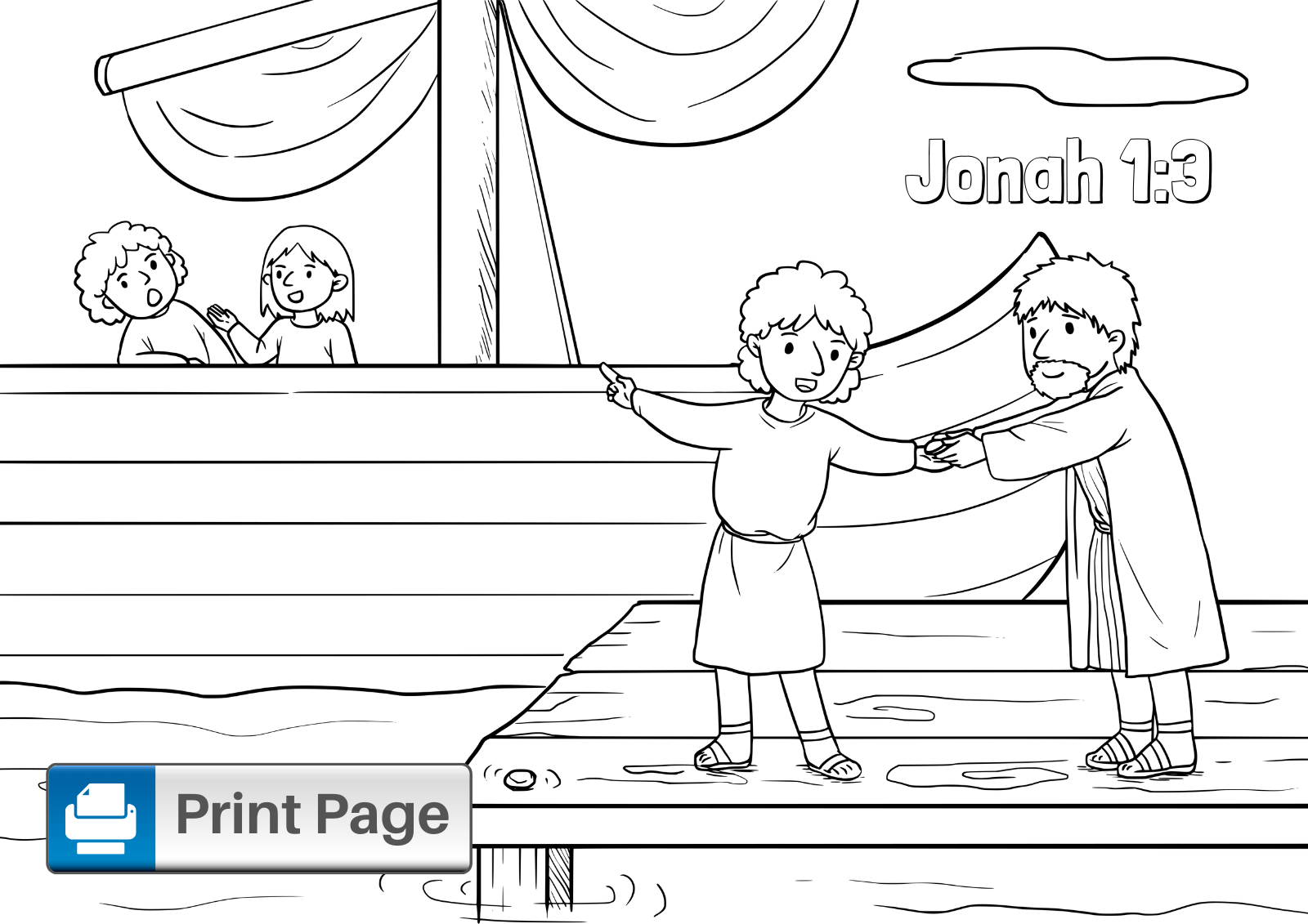 Jonah And The Whale Coloring Pages