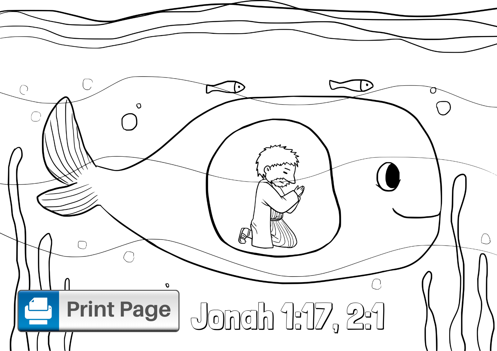 Jonah and the Whale Coloring Page