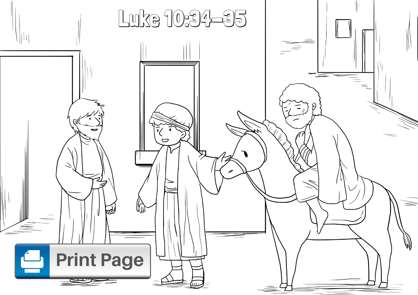 Download Free Good Samaritan Coloring Pages for Kids (Printable ...