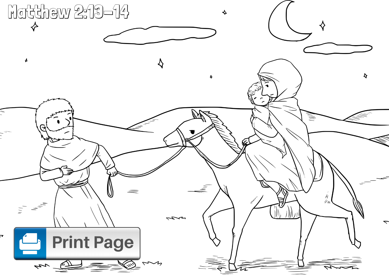 coloring pages mary joseph and jesus travel